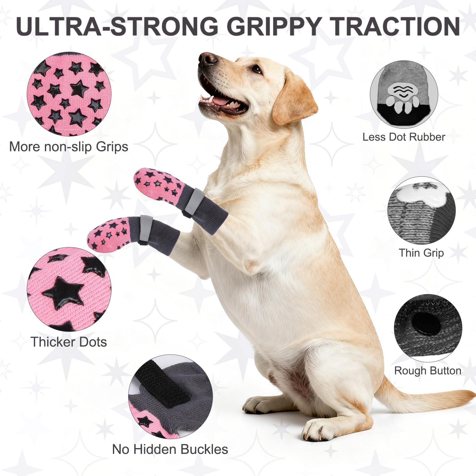 BEAUTYZOO paw protection socks shield paws while protecting hardwood floors.
