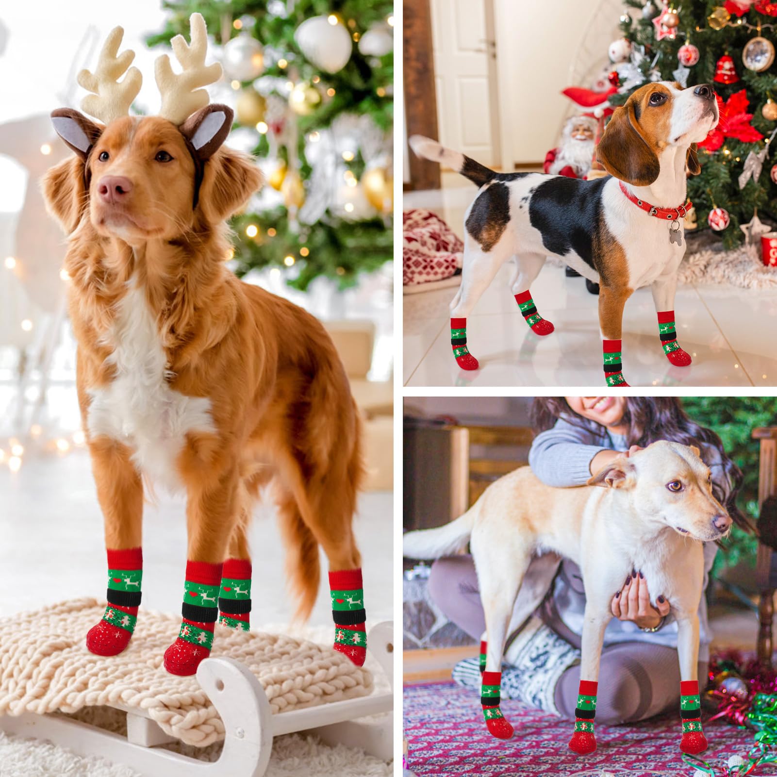 BEAUTYZOO anti-slip dog socks highlight grippy soles for confident indoor walking.