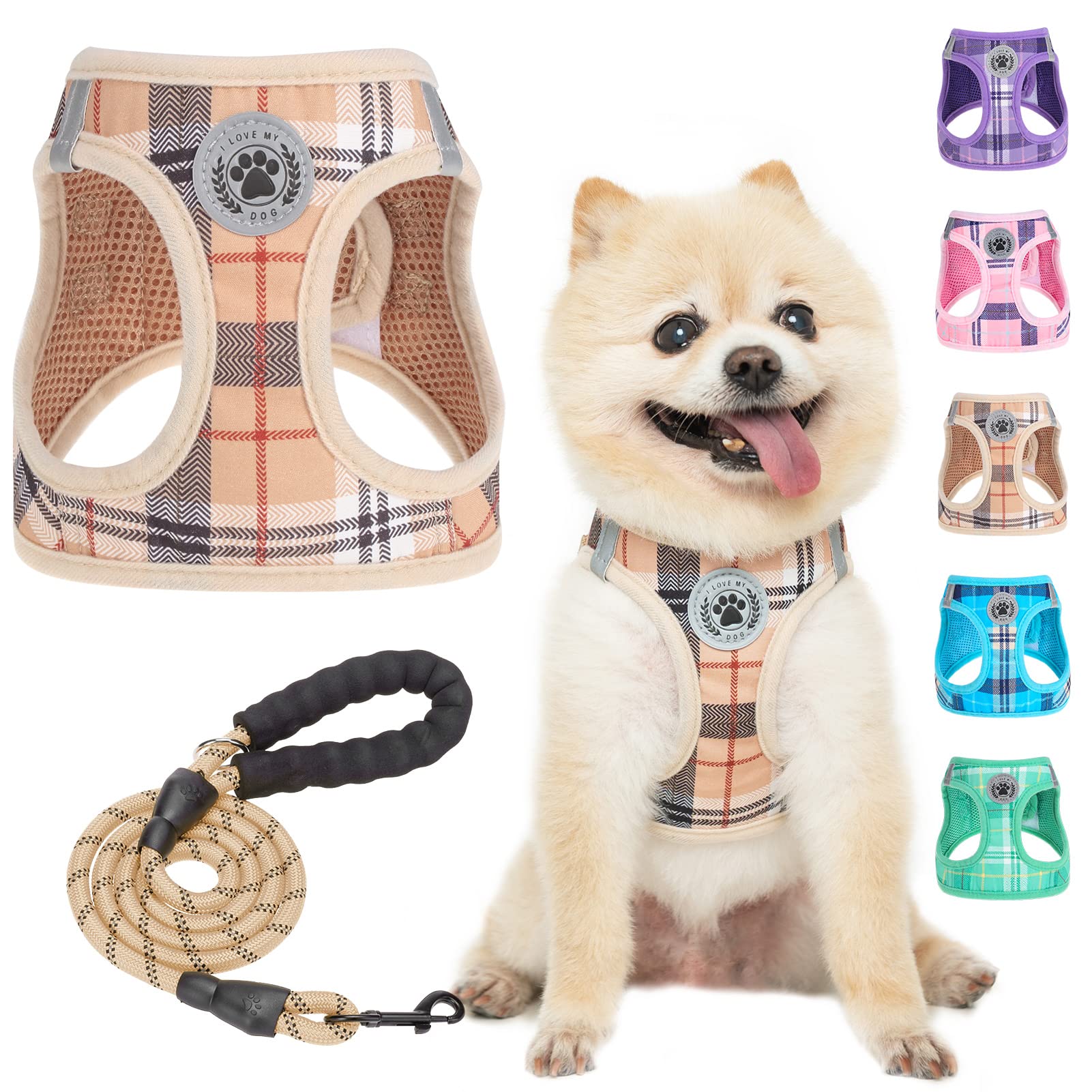 BEAUTYZOO arnés para perro pequeño XS con malla transpirable, cómodo para paseos diarios