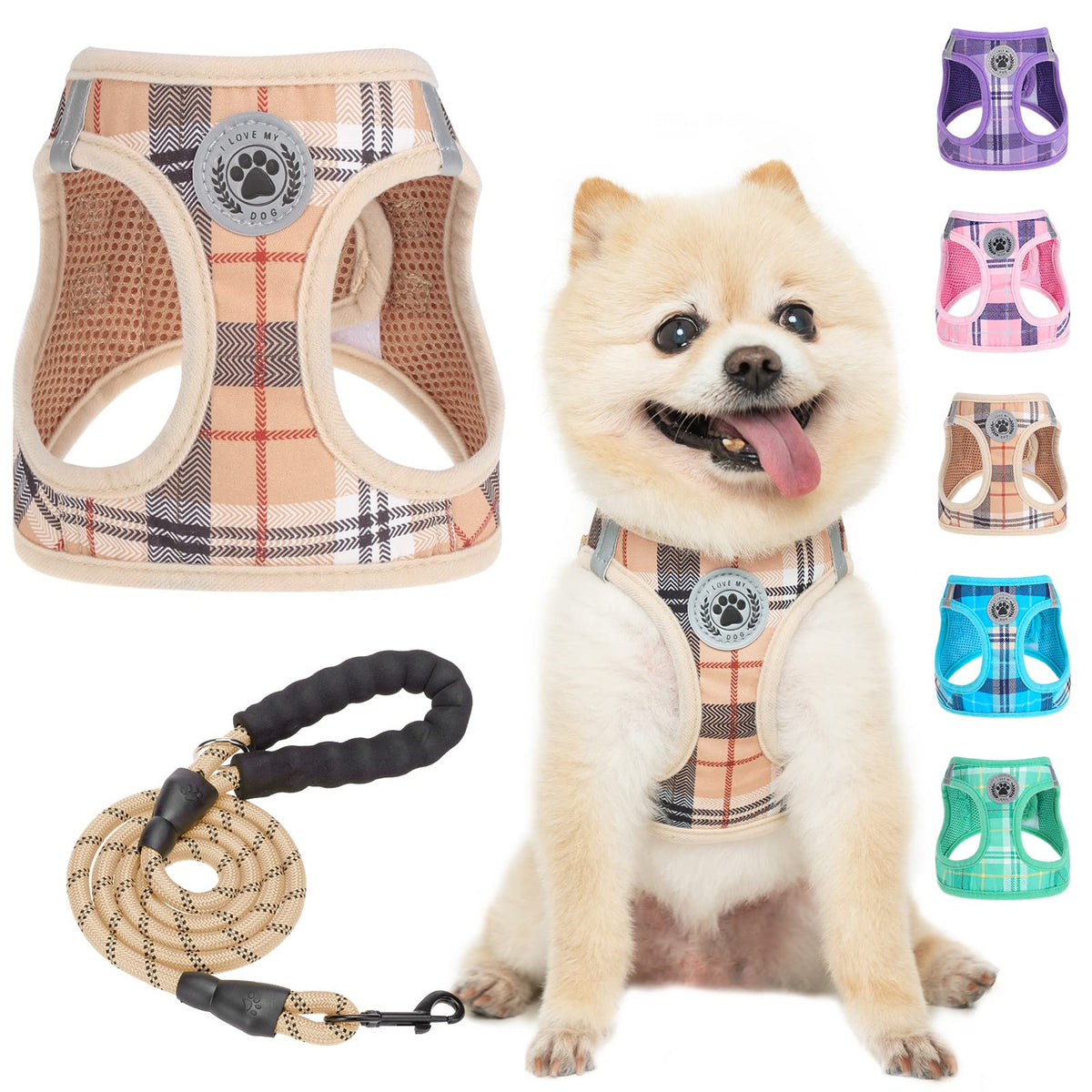 BEAUTYZOO arnés para perro pequeño XS con malla transpirable, cómodo para paseos diarios