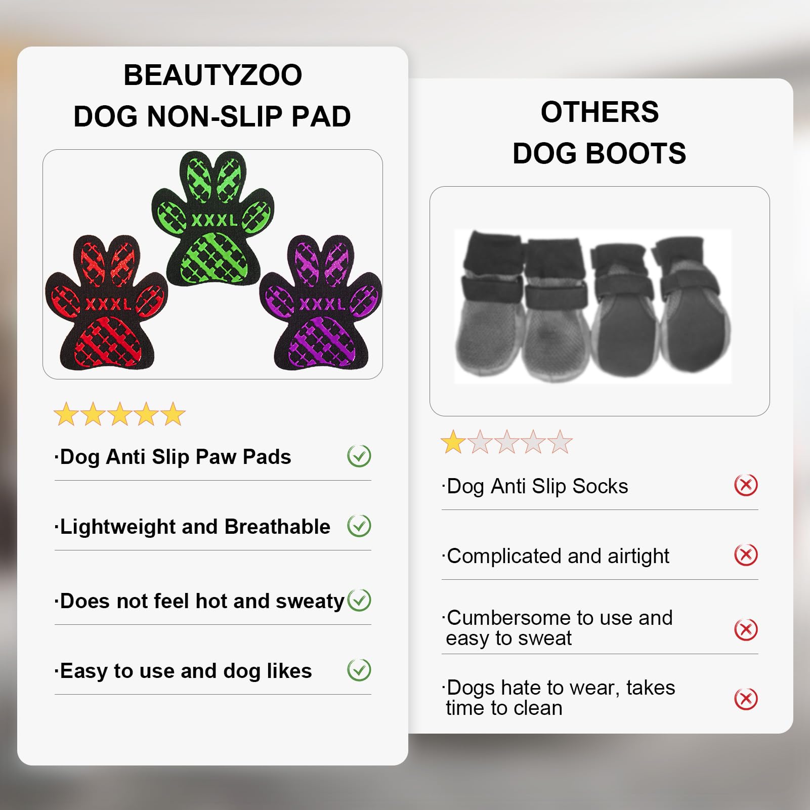 BEAUTYZOO breathable paw pads with hypoallergenic adhesive