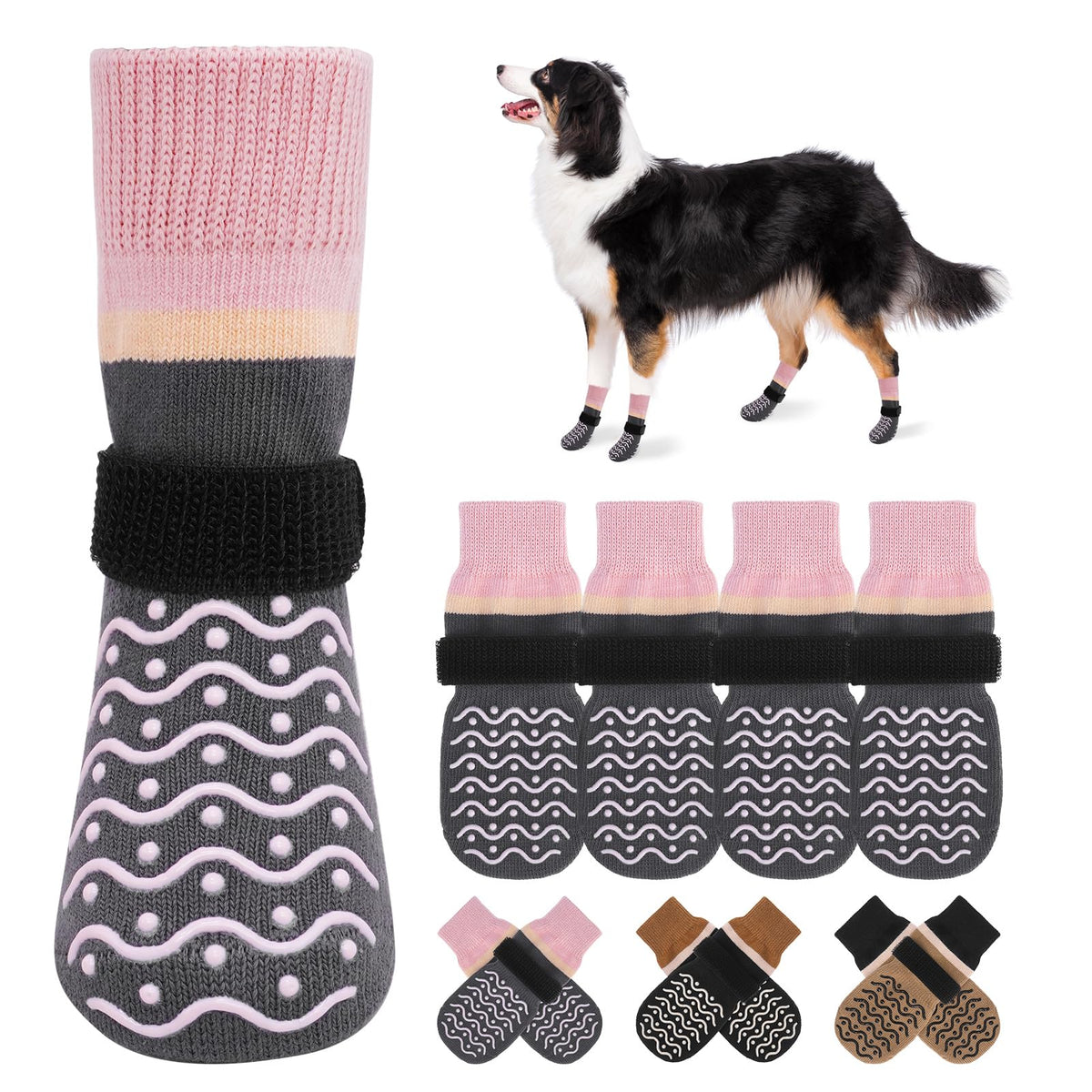 Calcetines BEAUTYZOO para perros con agarre-pisos para mayor estabilidad