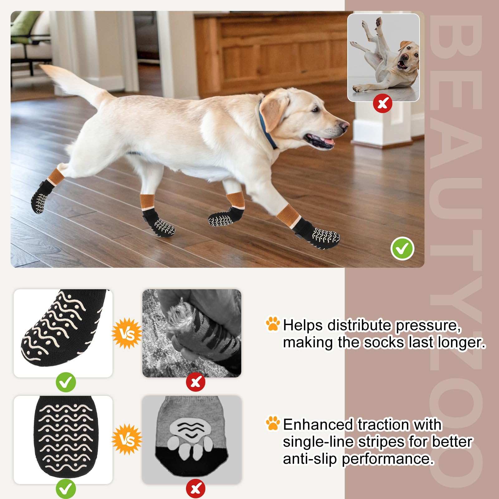 Ajuste seguro Beautyzoo para perros de todas las edades.