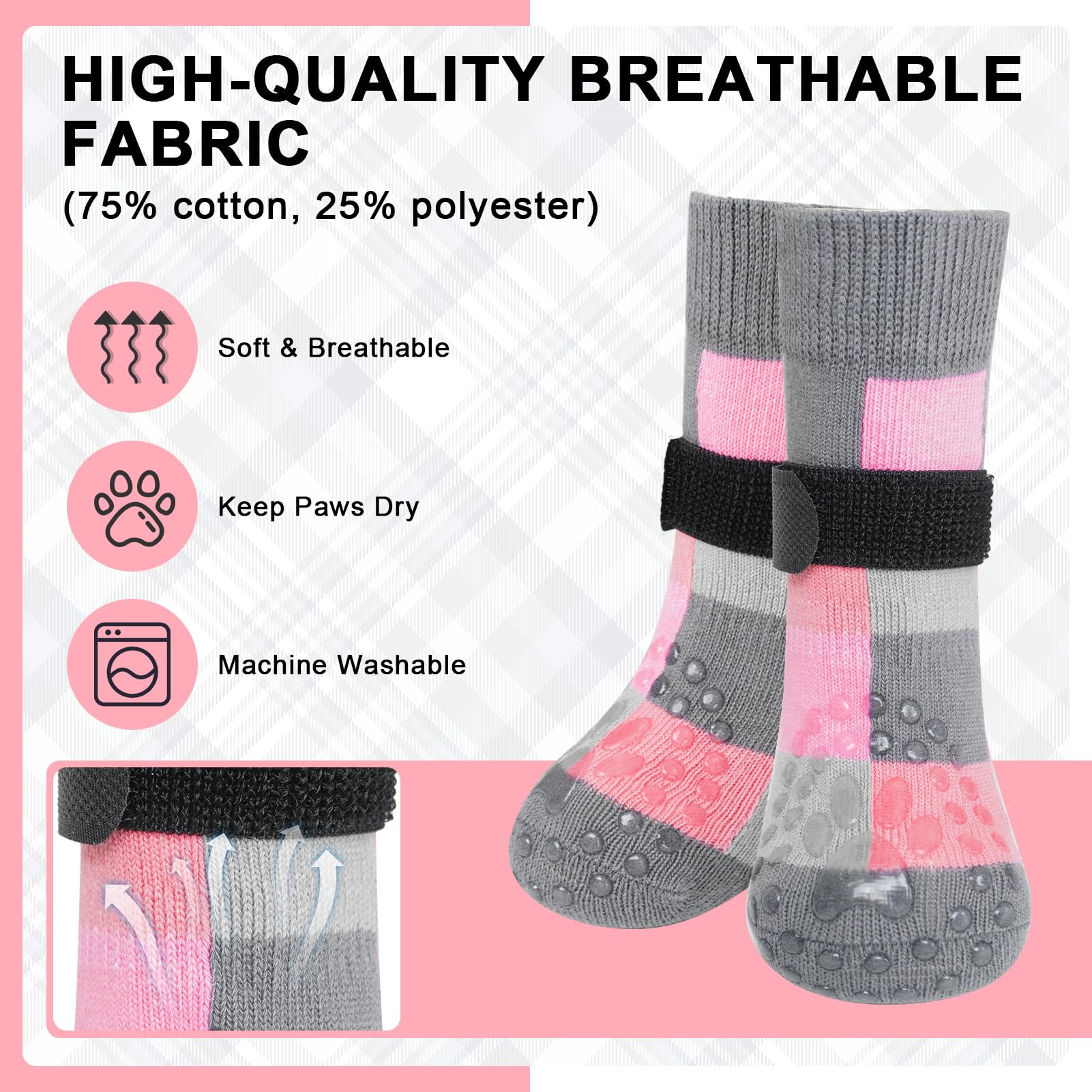 BEAUTYZOO calcetines para perros protegen patas y evitan rayaduras en pisos.