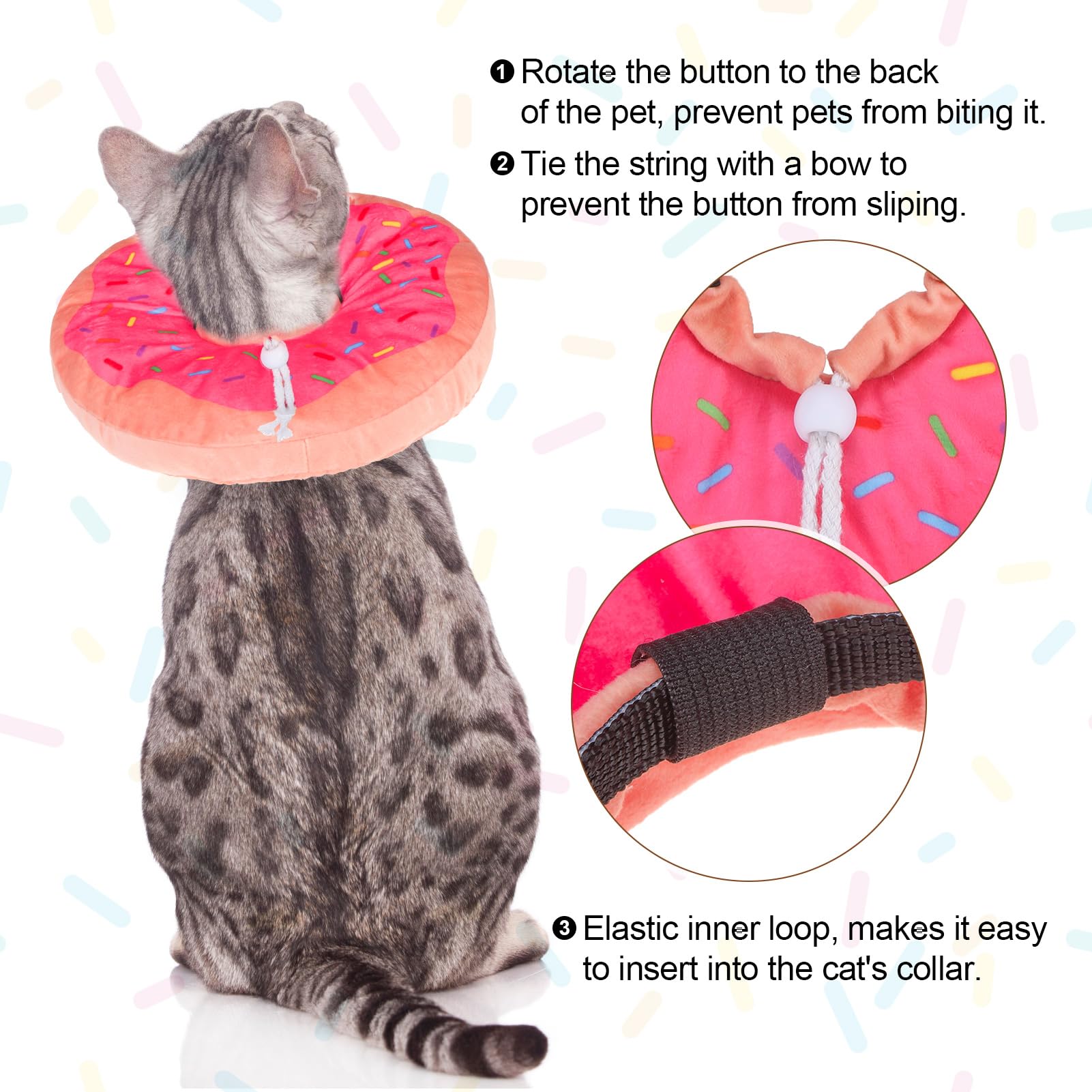 BEAUTYZOO cat cone collar upper-body-wounds helps limit licking around the chest.