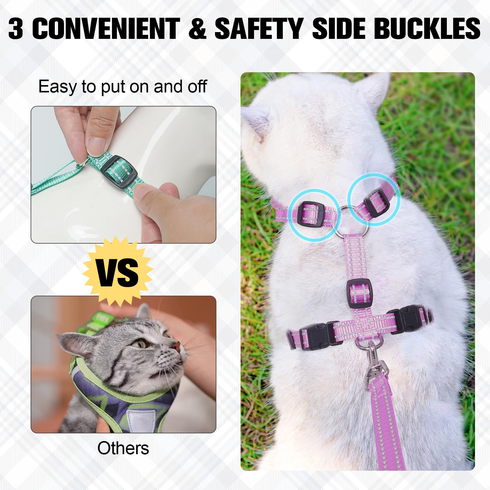 BEAUTYZOO Reflective trim for night visibility during walks.