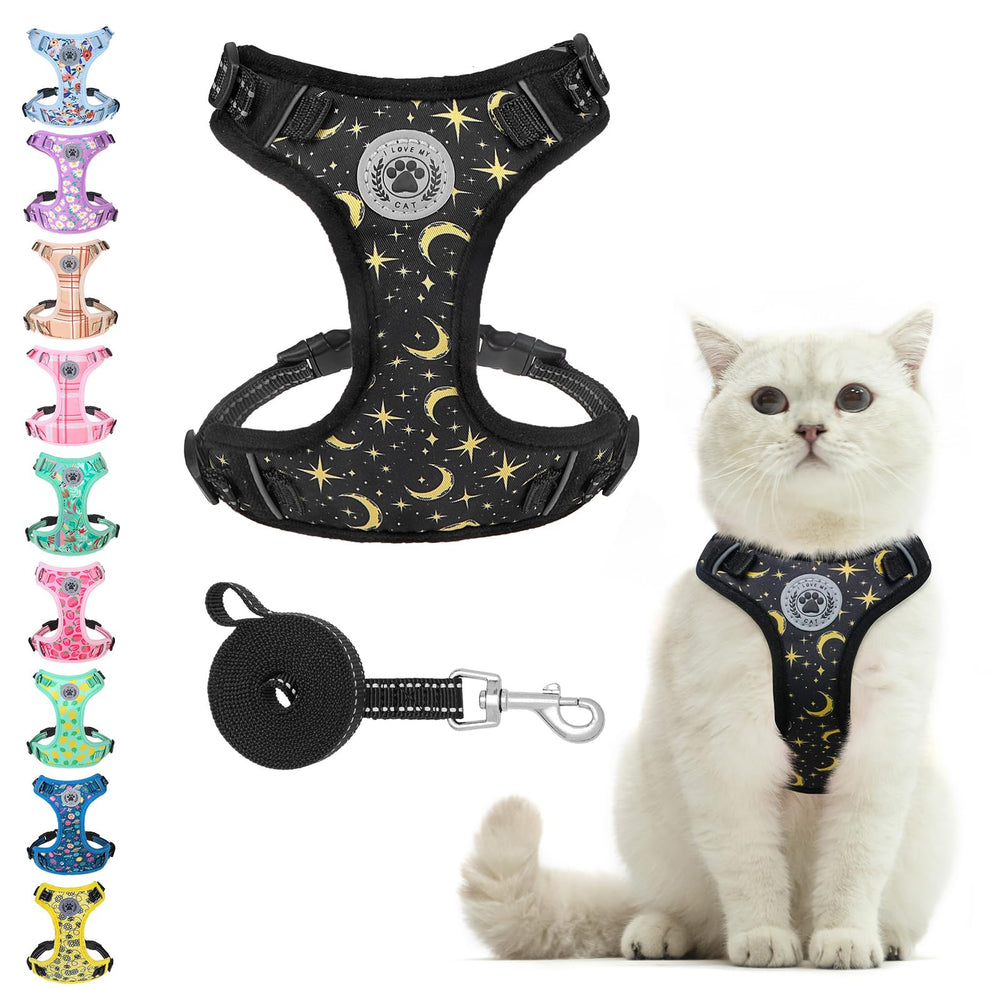 BEAUTYZOO cat harness vest wear for comfortable daily walks.