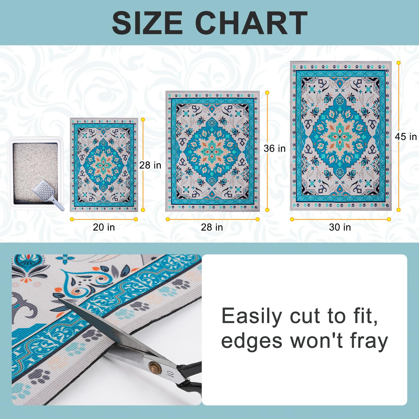 BEAUTYZOO Cat Litter Mat easy-clean rinse or machine wash for quick upkeep