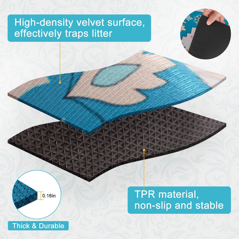 BEAUTYZOO Cat Litter Mat soft on paws emphasizes cushioned feel for sensitive paws