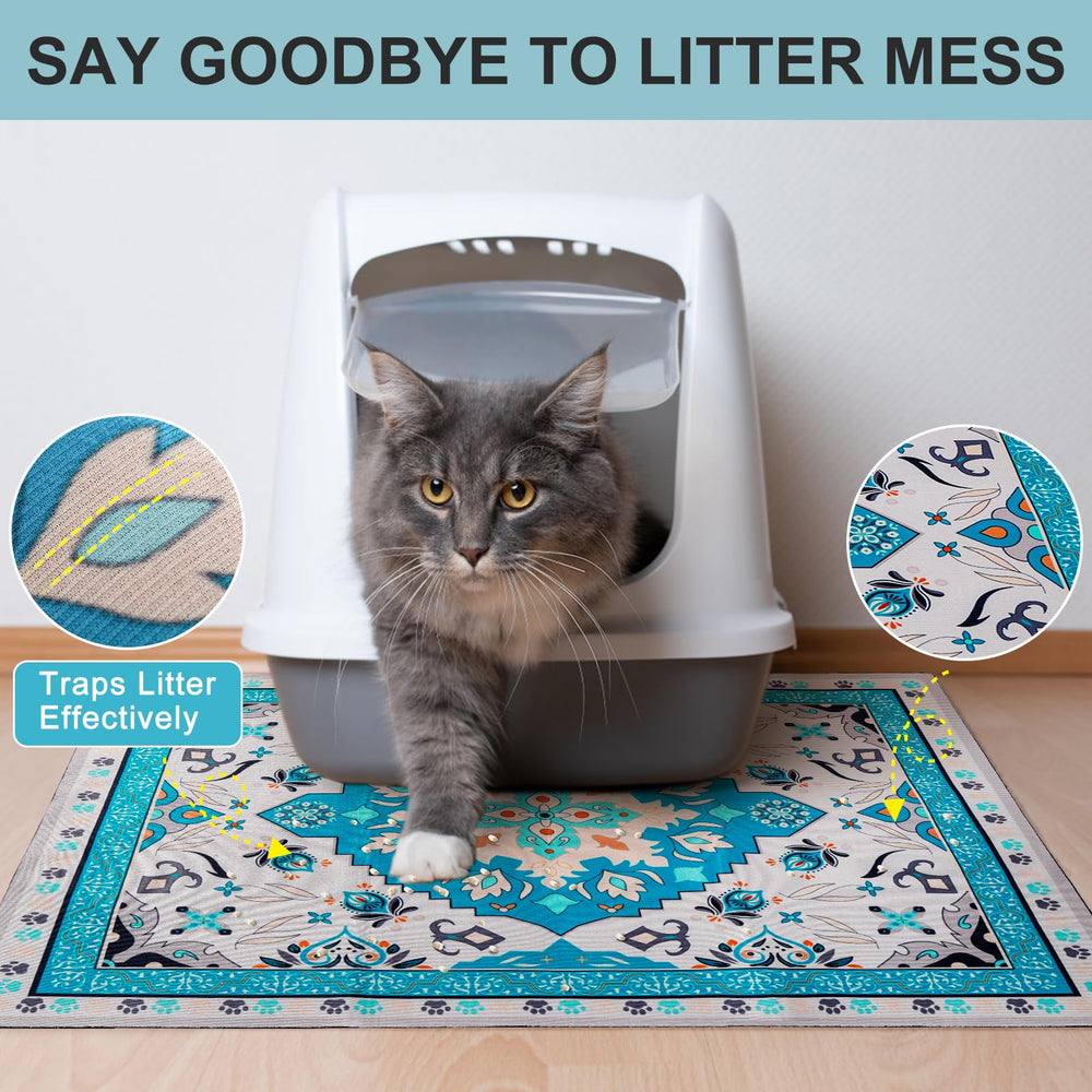 BEAUTYZOO Cat Litter Mat velvet texture closeup highlights soft paw-friendly surface