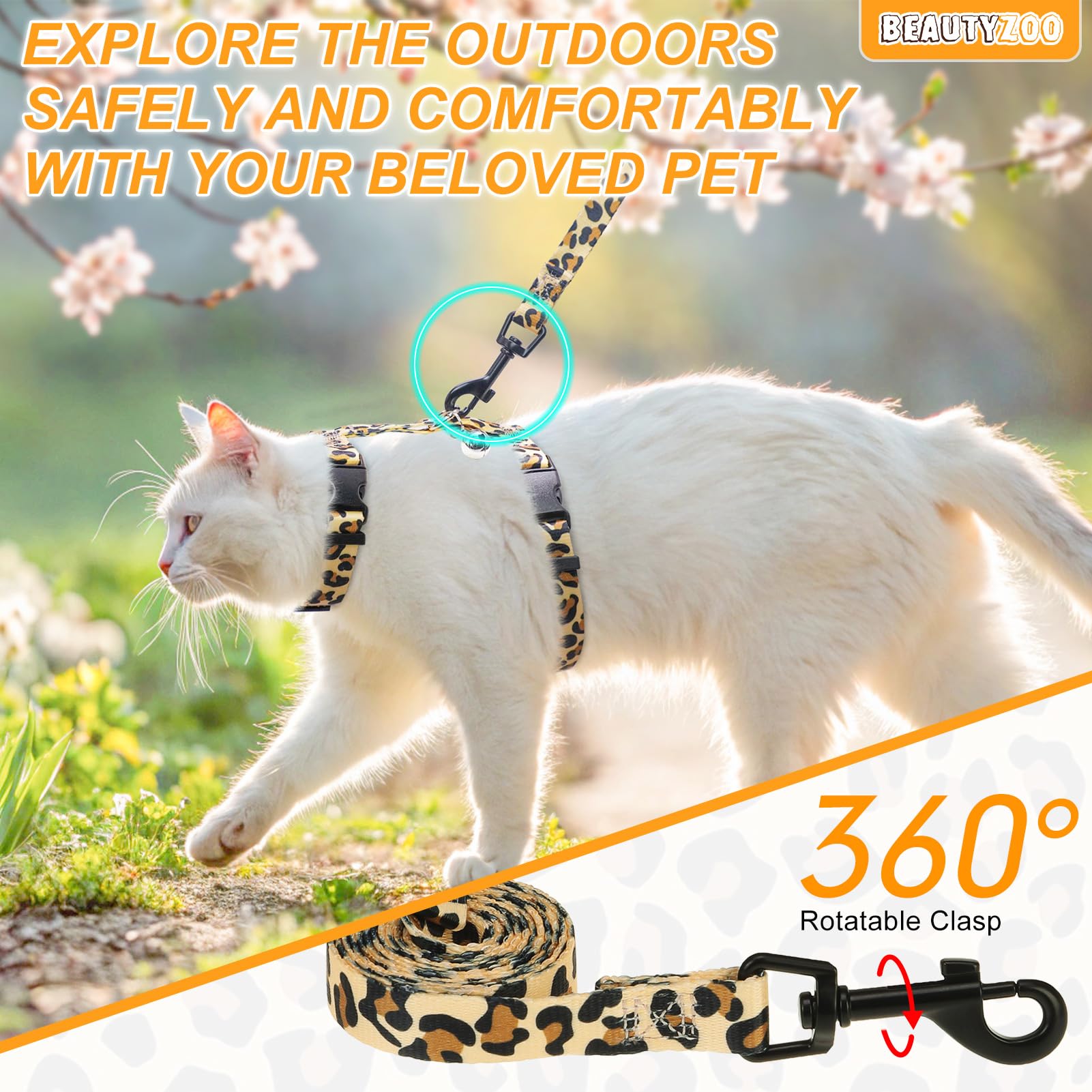 beautyzoo correa gato giro de 360 grados para control