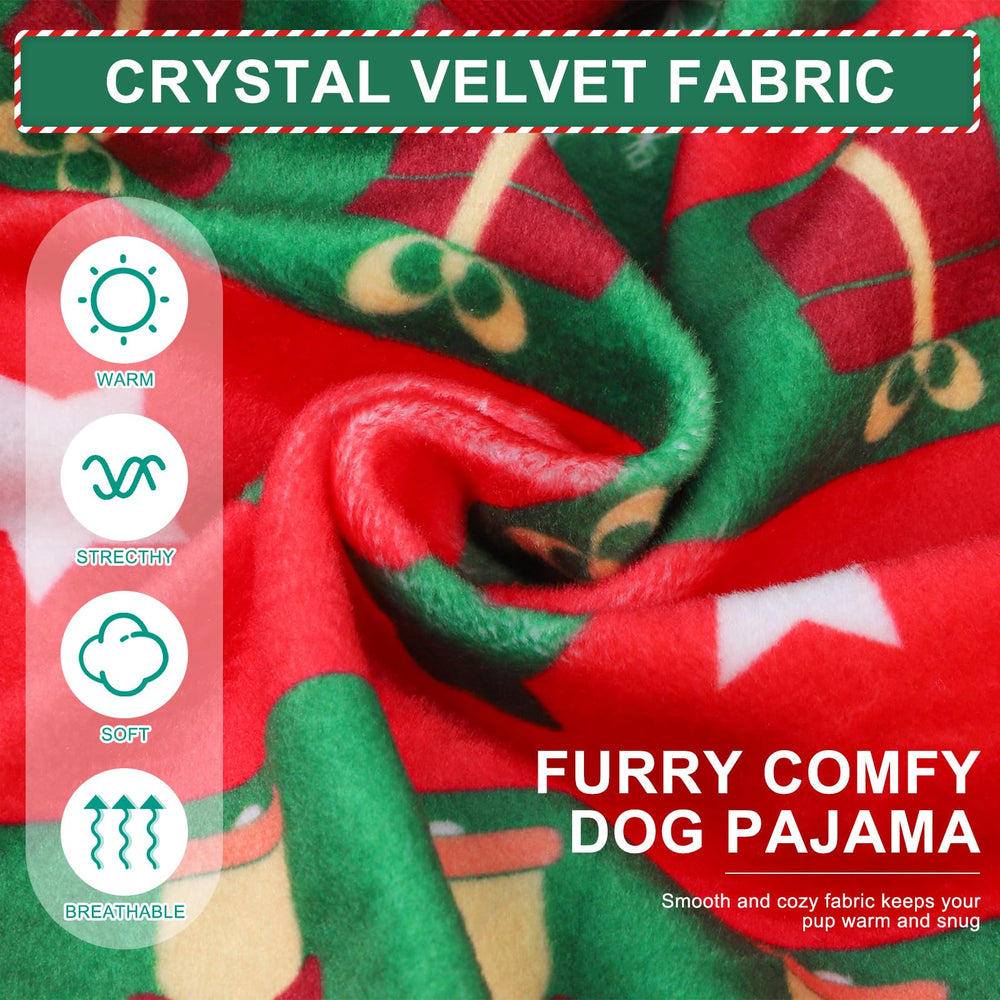 BEAUTYZOO dog christmas pajamas elf-pattern fabric for festive styling and comfort