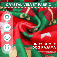 BEAUTYZOO dog christmas pajamas elf-pattern fabric for festive styling and comfort