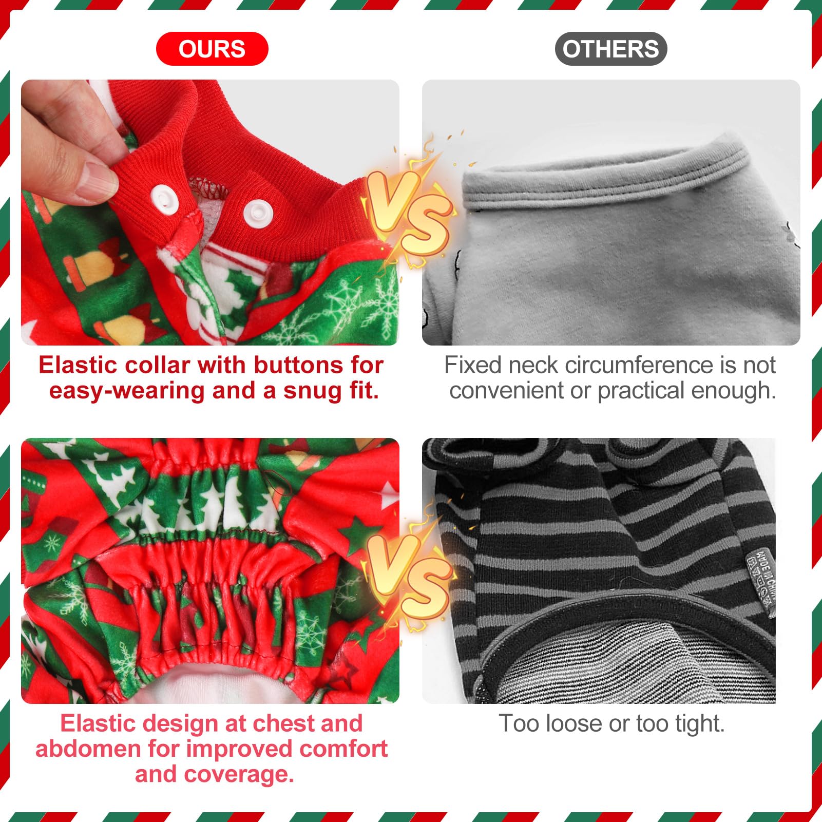 BEAUTYZOO dog christmas pajamas size-chart visual guide aids proper fit