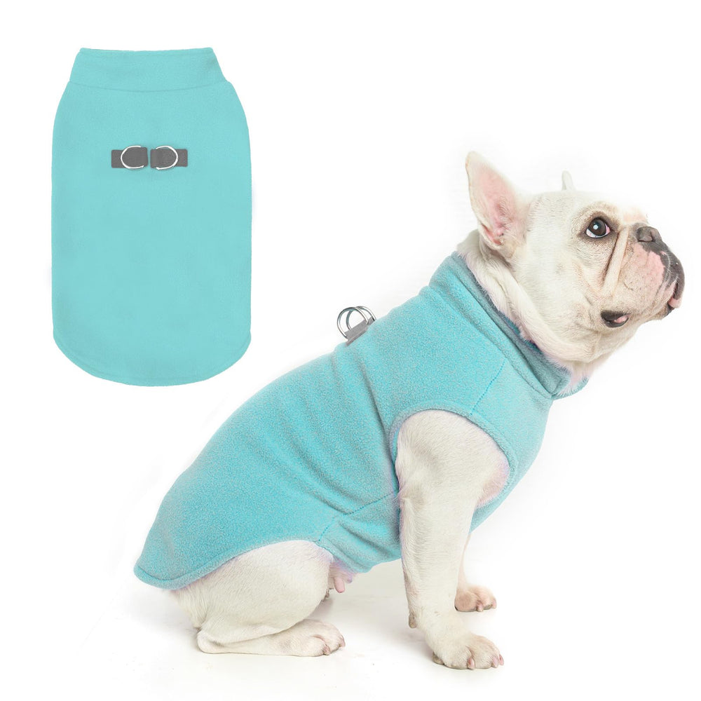 BEAUTYZOO dog fleece vest front view showing cozy warmth for winter walks