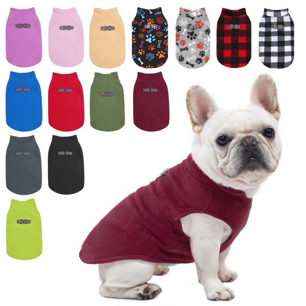 BEAUTYZOO dog fleece vest front view shows cozy warmth and simple pullover fit.