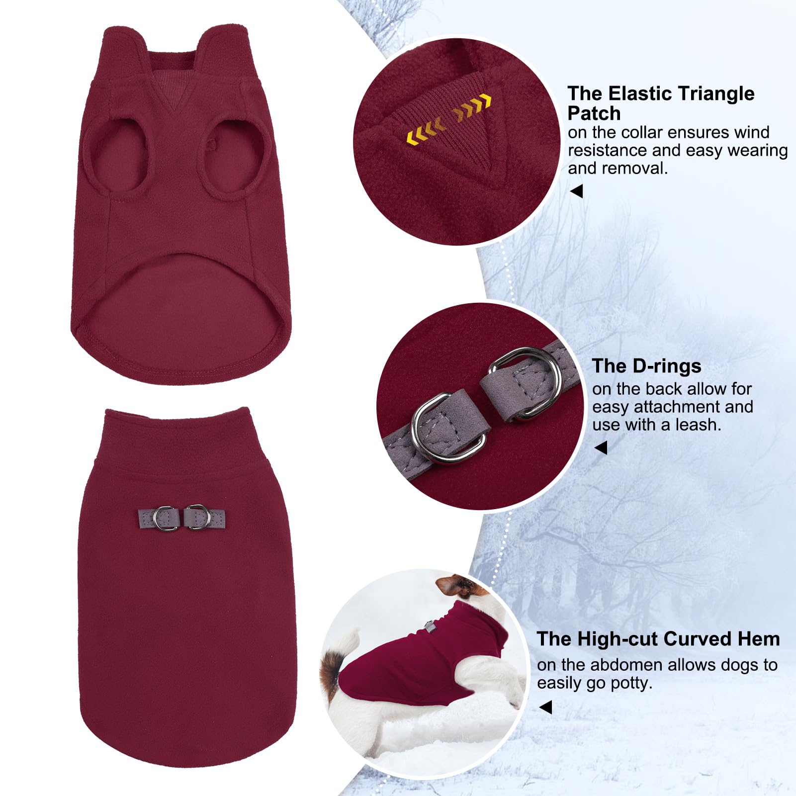 BEAUTYZOO dog fleece vest worn during winter walk demonstrates warmth and versatility.
