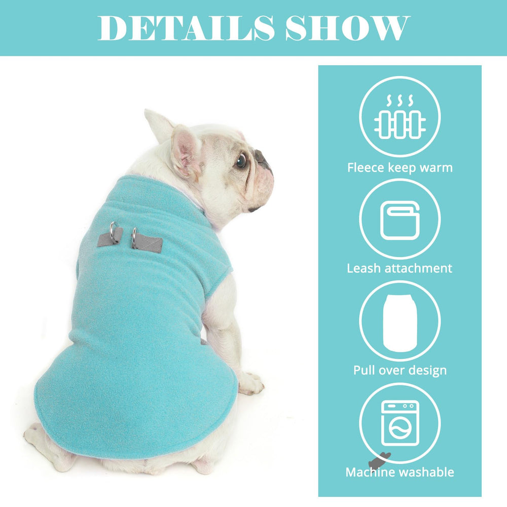 BEAUTYZOO fleece vest side with leash attachment and leather reinforcements