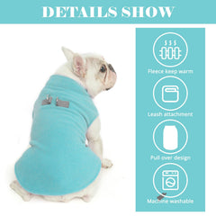 BEAUTYZOO fleece vest side with leash attachment and leather reinforcements