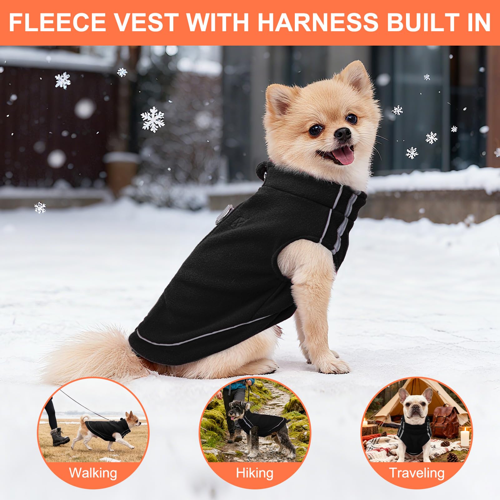 BEAUTYZOO dog fleece vest size guide helps choose XS to M.