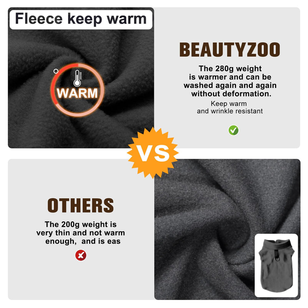 BEAUTYZOO Dog Fleece Vest in bright colors for daily style and visibility.