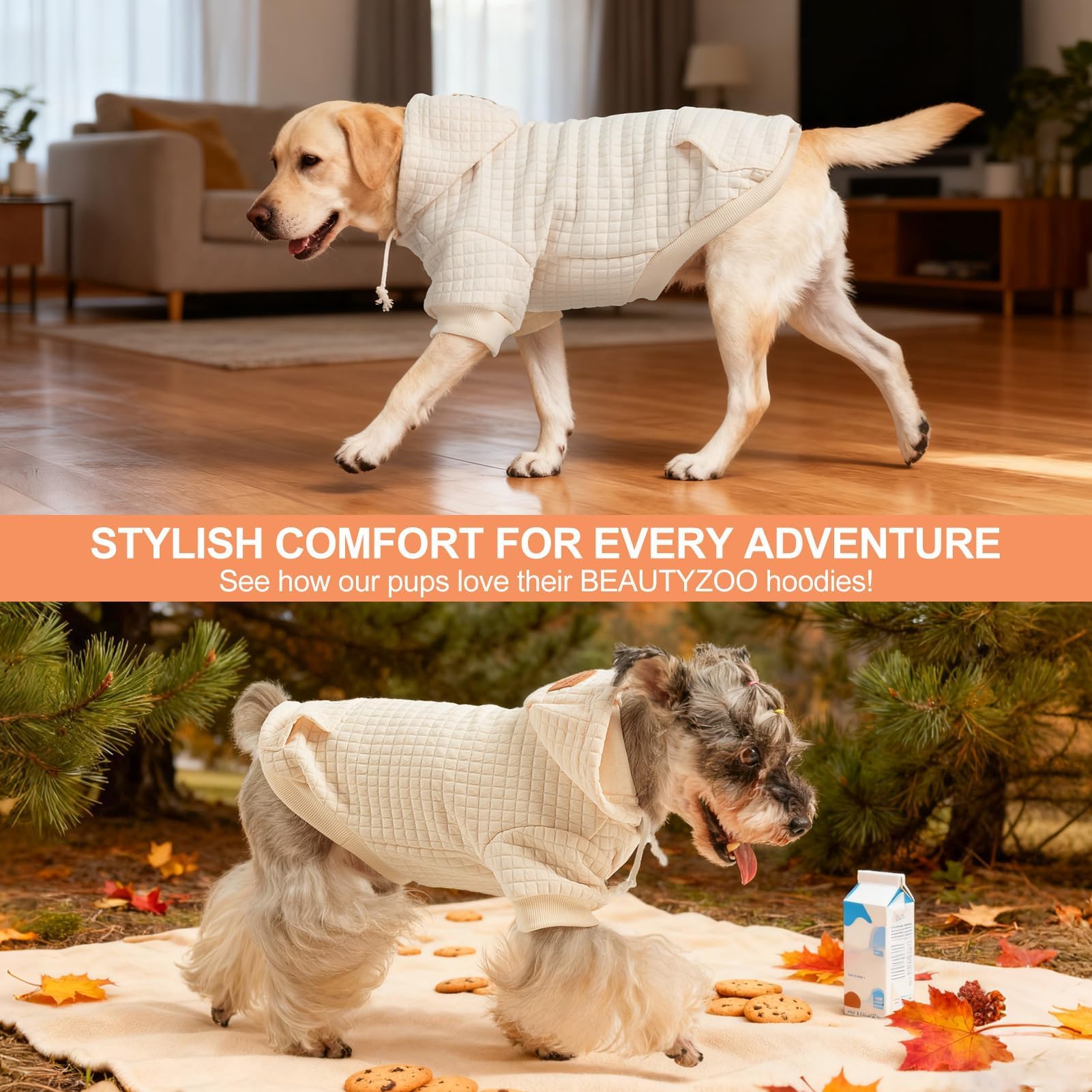BEAUTYZOO dog hoodie easy-clean design resists shrinking and cleans up after adventures