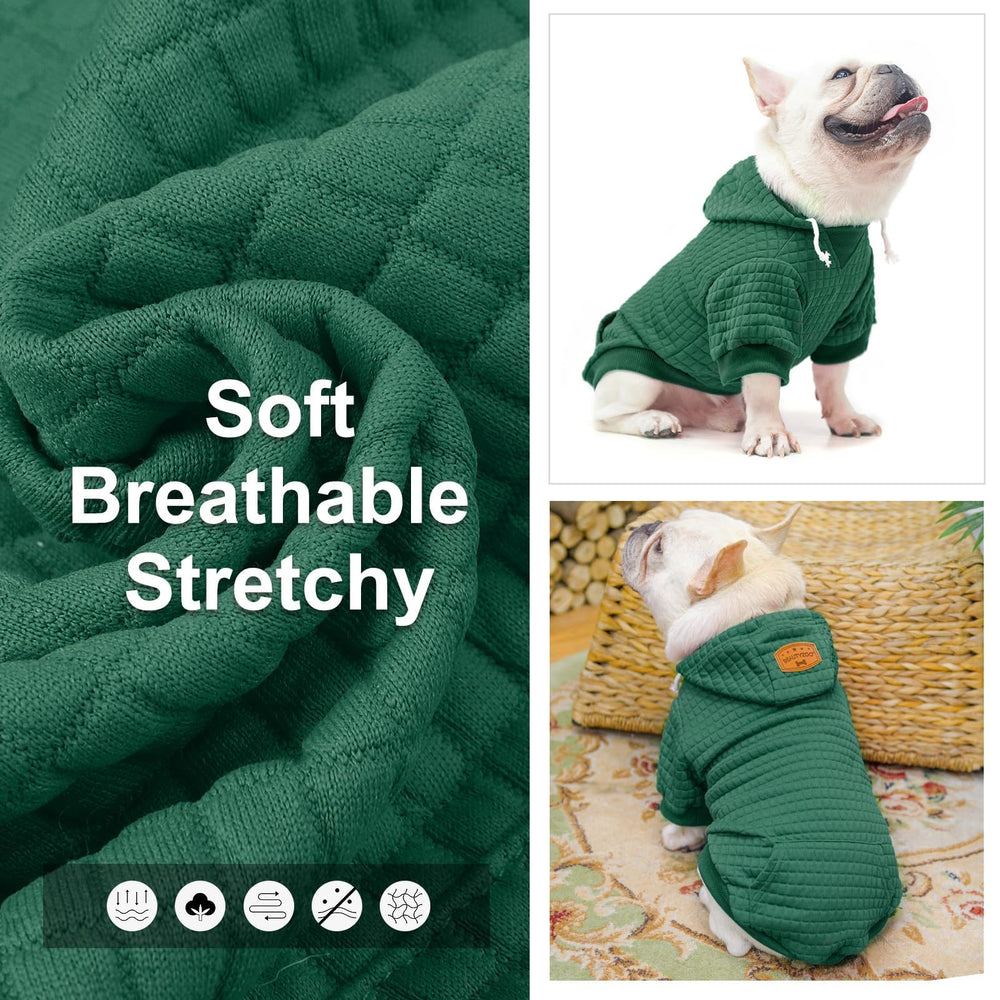 BEAUTYZOO dog hoodie leash-hole demonstrates easy leash attachment.