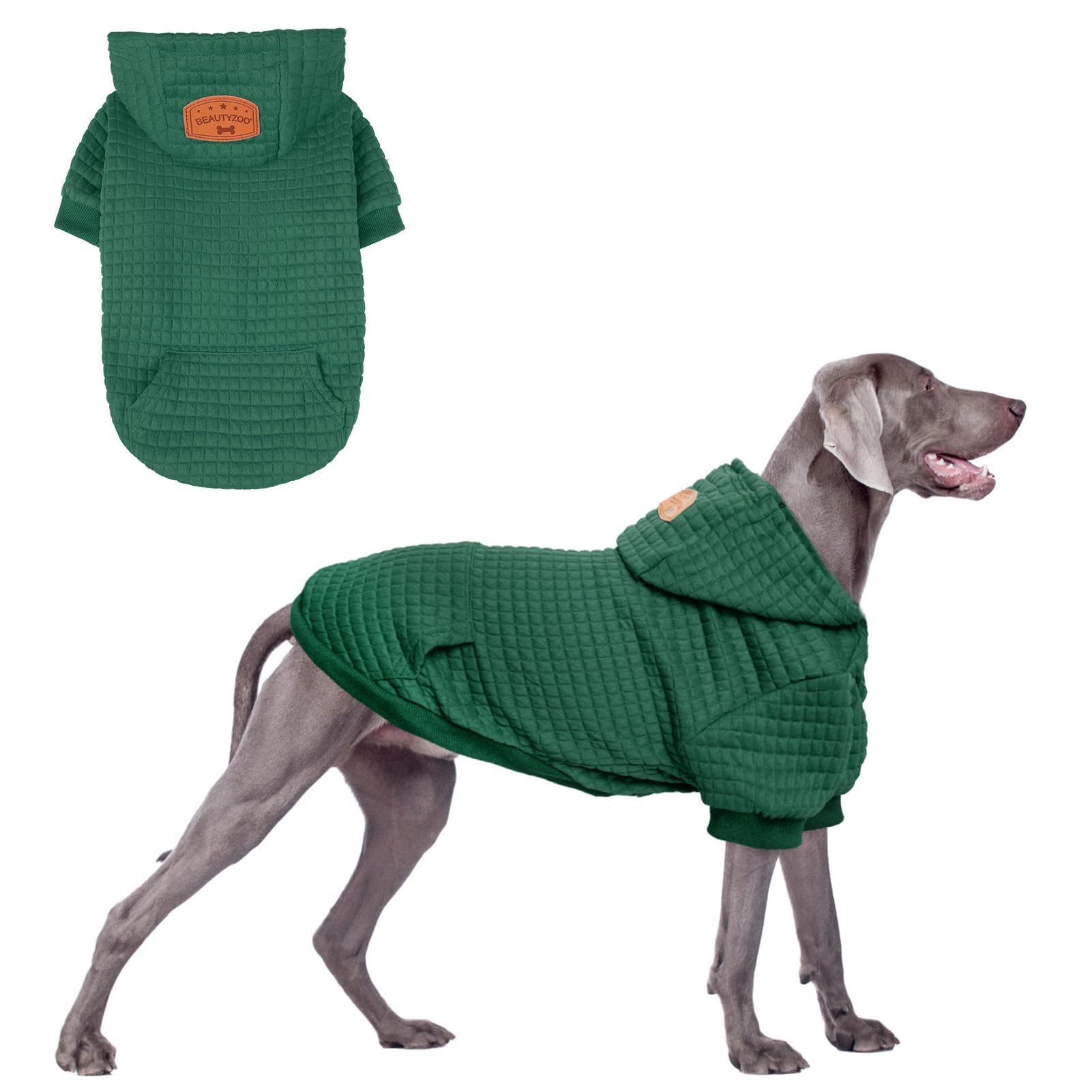 BEAUTYZOO dog hoodie with pocket highlights handy snack storage during walks.