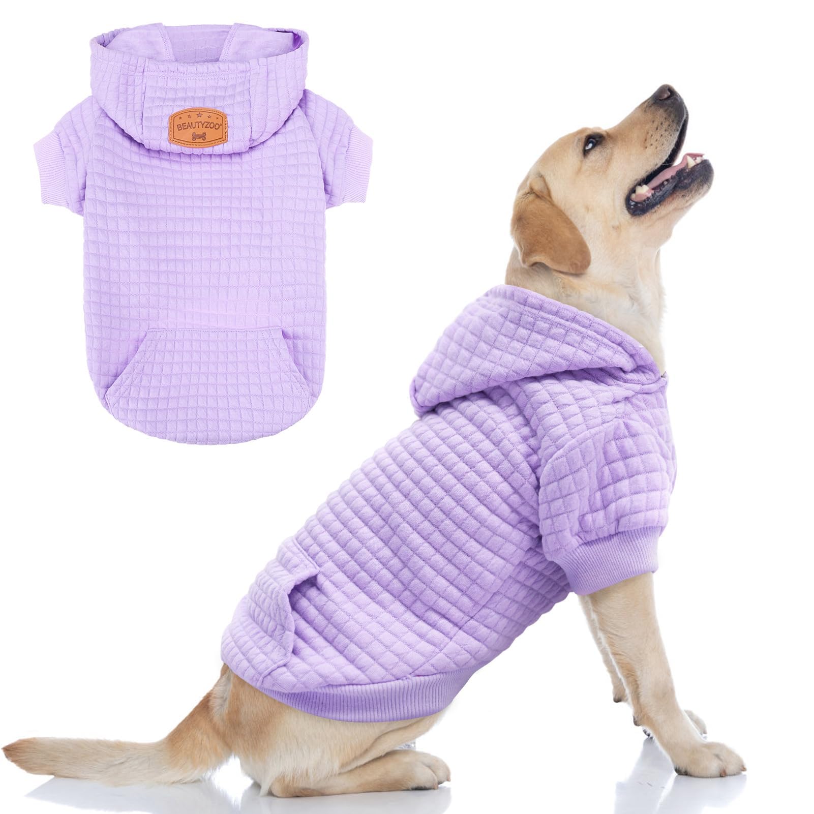 BEAUTYZOO dog hoodie purple XL front-view for everyday comfort