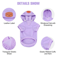 BEAUTYZOO dog hoodie purple XL leash-hole for safer walks