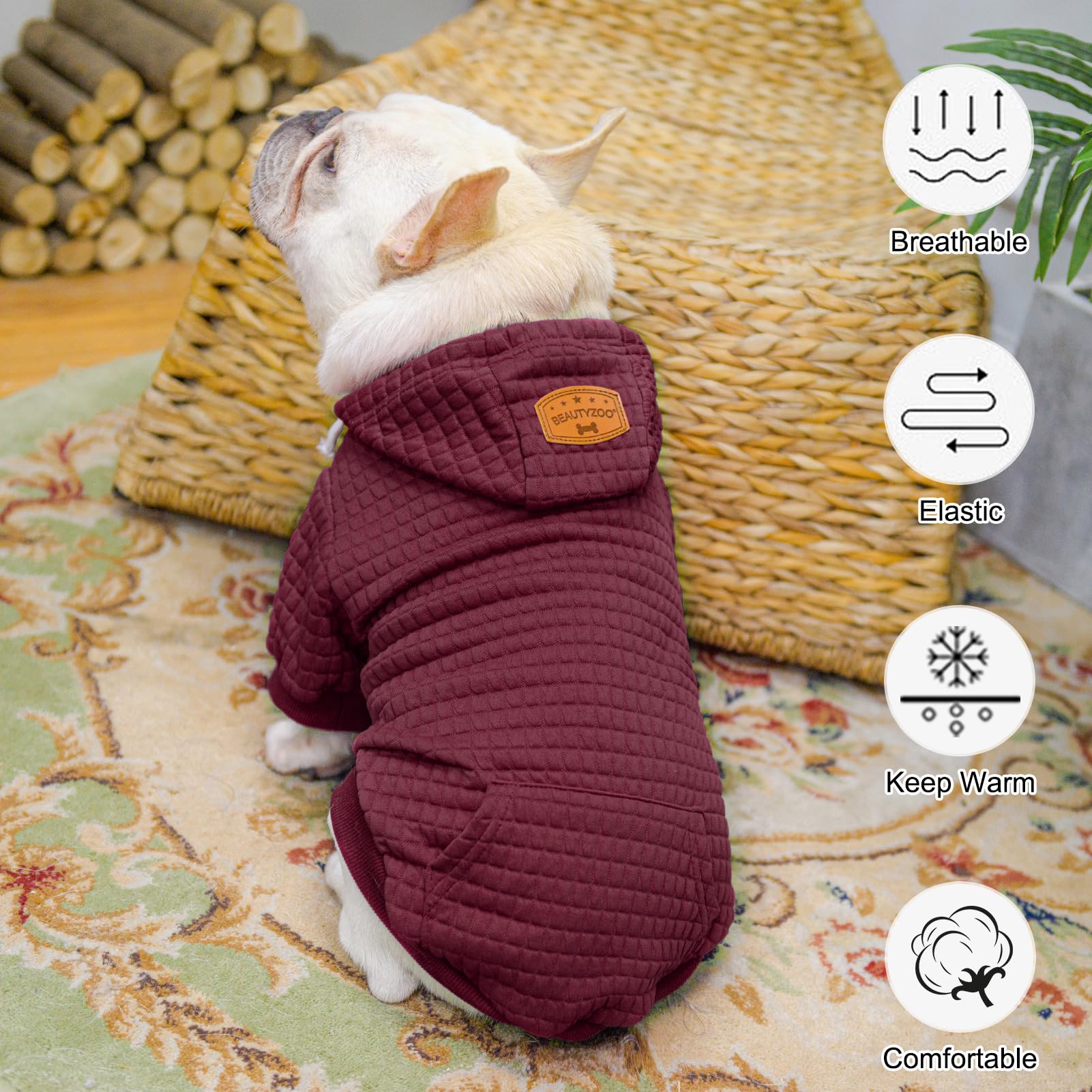 BEAUTYZOO dog hoodie size guide helps you find the right fit