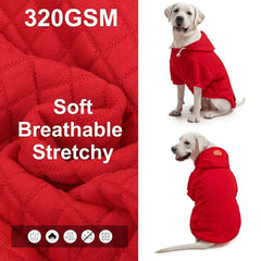 BEAUTYZOO waffle-cotton dog hoodie highlights stylish warmth for chilly outdoor adventures.