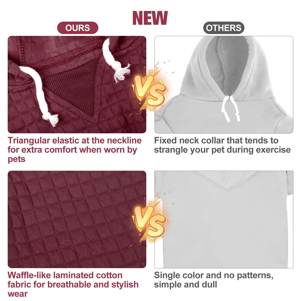 BEAUTYZOO dog hoodie waffle fabric offers breathable warmth for active dogs