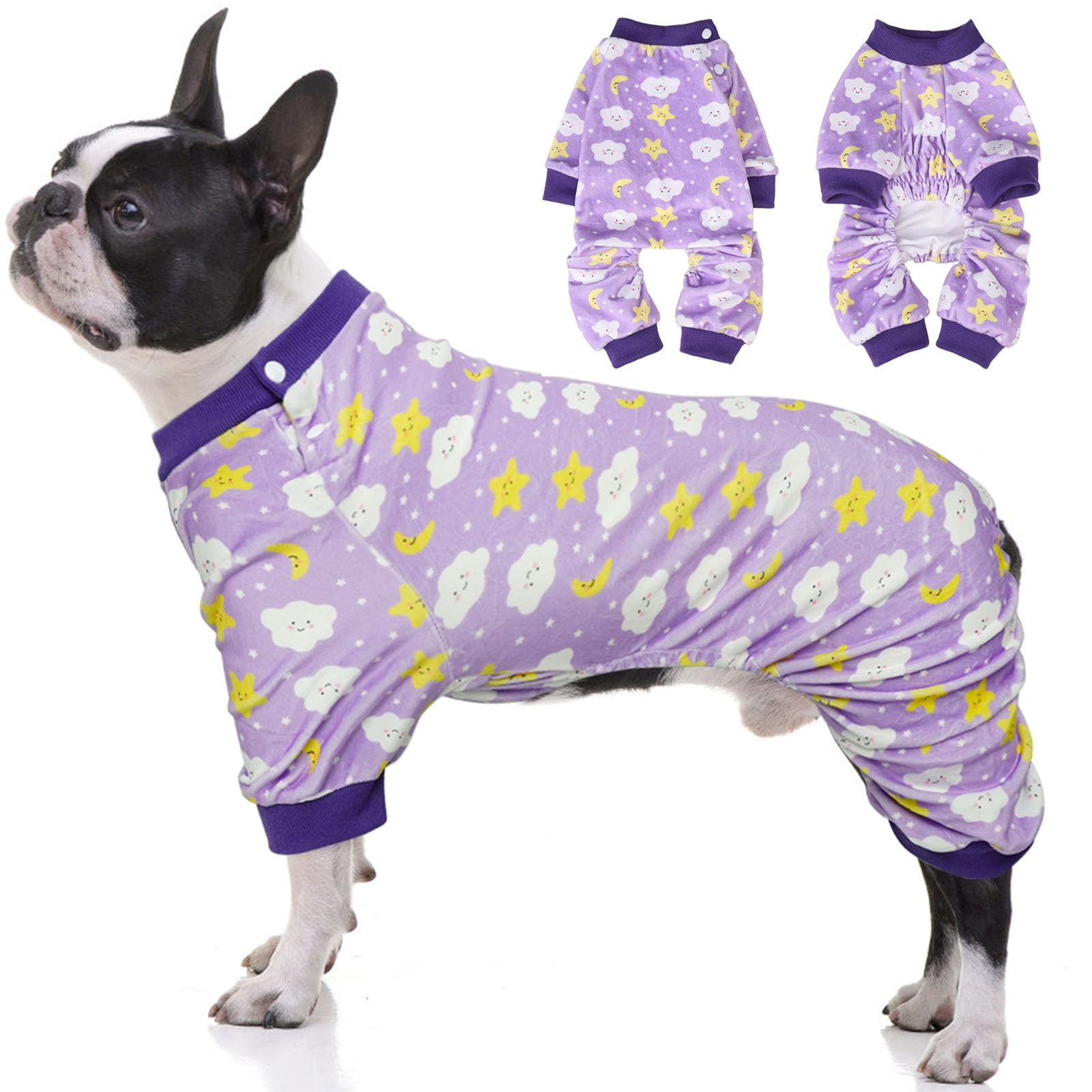 BEAUTYZOO dog pajamas medium back length 12in for a comfy, secure lounge fit.