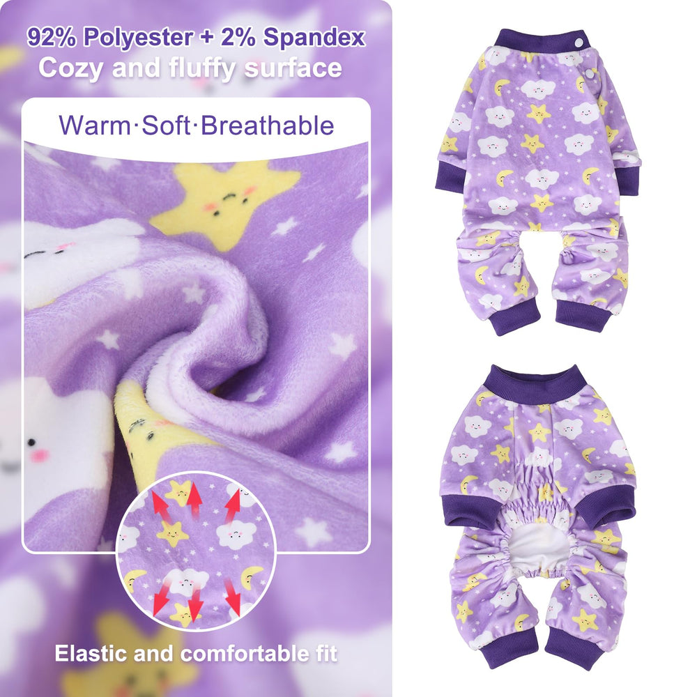 BEAUTYZOO dog pajamas medium easy-on-off design with elastic collar and hidden buttons.