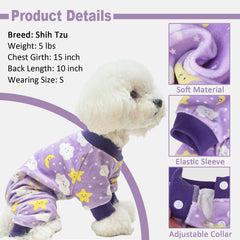 BEAUTYZOO dog pajamas XL purple elastic collar for easy wear