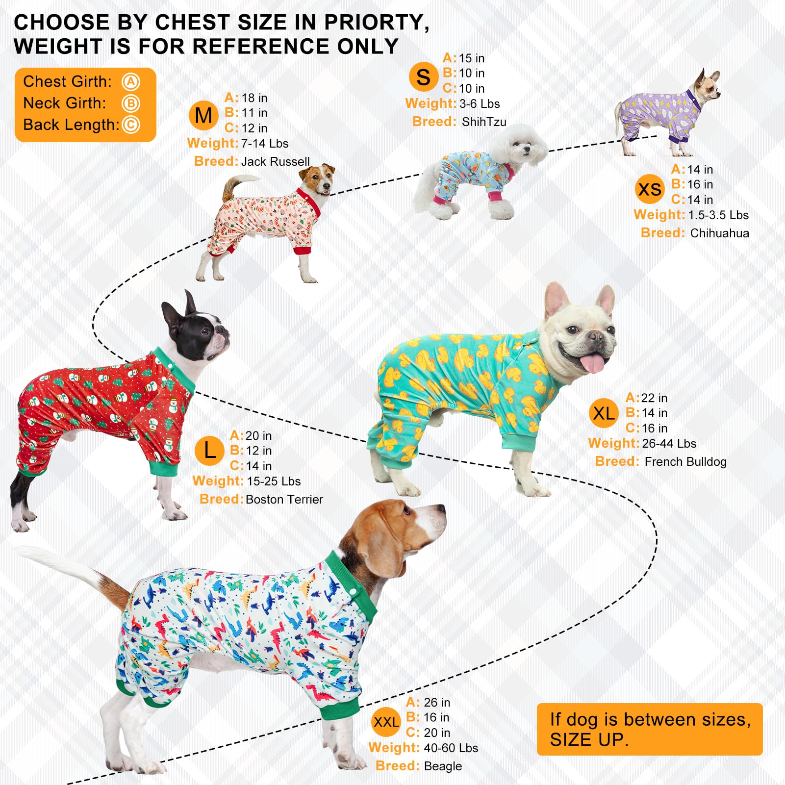 BEAUTYZOO dog pajamas XL purple size-chart friendly reference