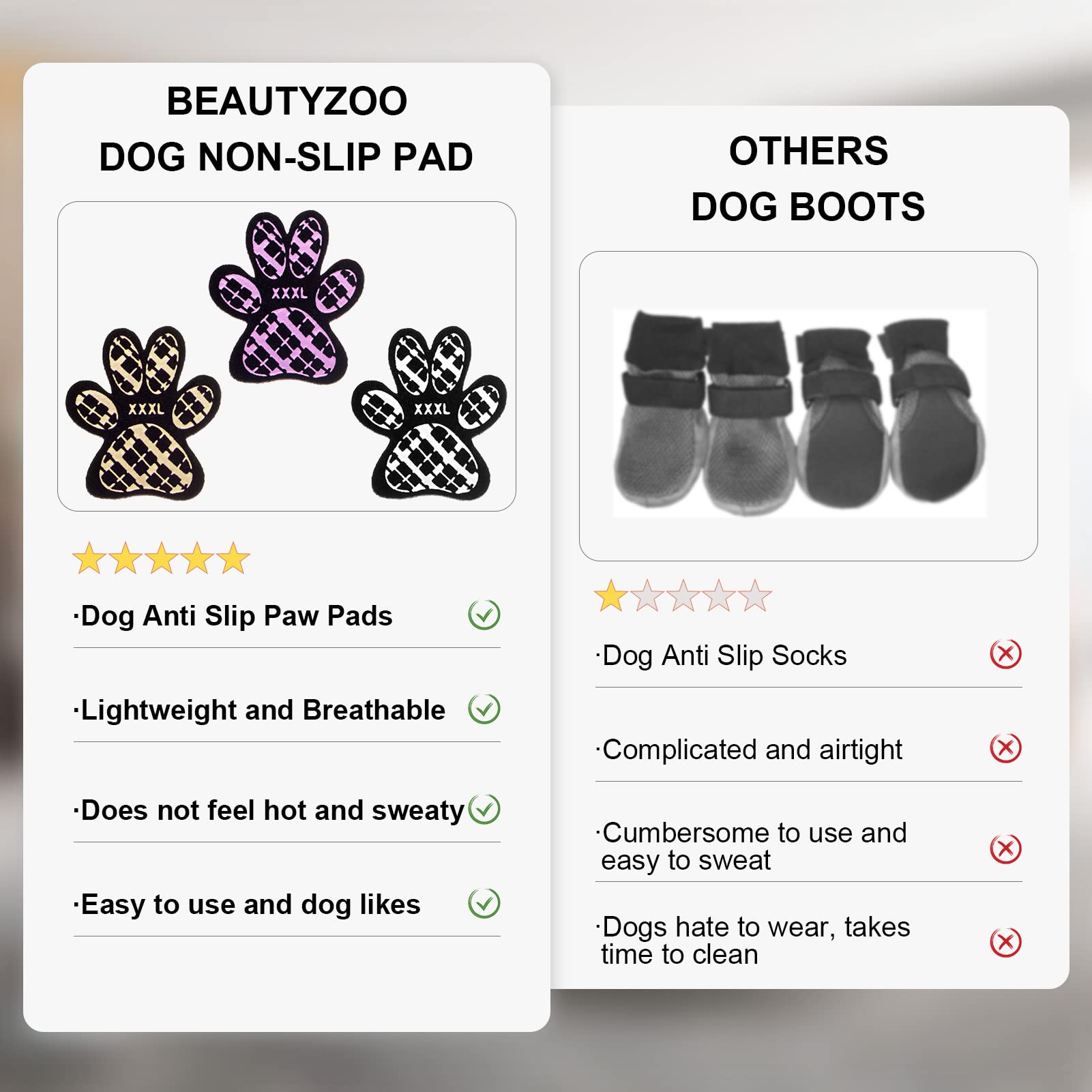 BEAUTYZOO adhesive-application shows easy self-adhesive paw placement.