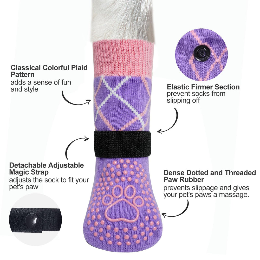 BEAUTYZOO dog socks adjustable elastic loop for secure, adjustable fit.
