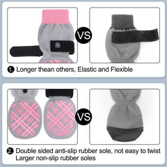 BEAUTYZOO dog socks showing adjustable elastic top to keep socks secure
