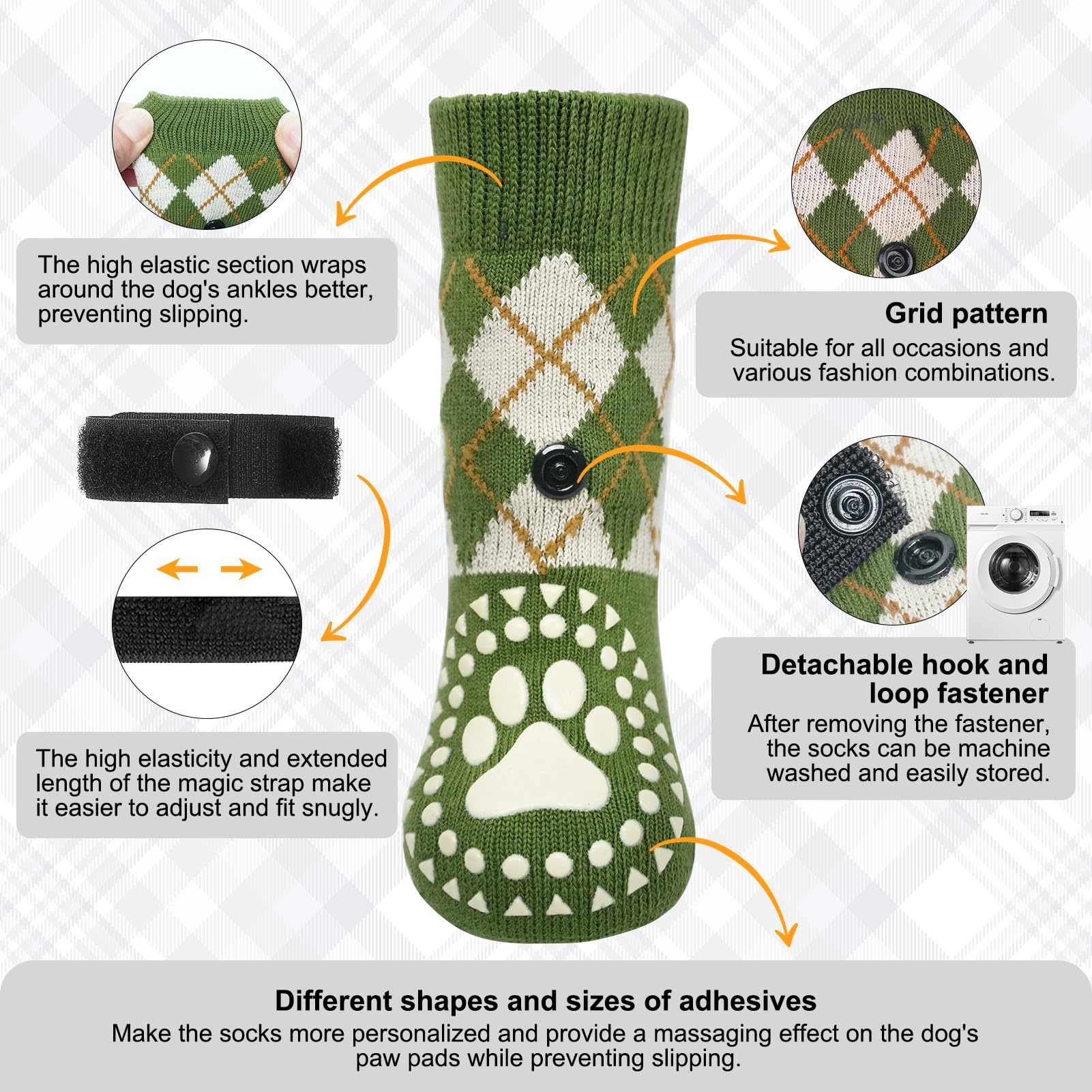 BEAUTYZOO dog-socks-adjustable-strap secures a snug, active-fit.