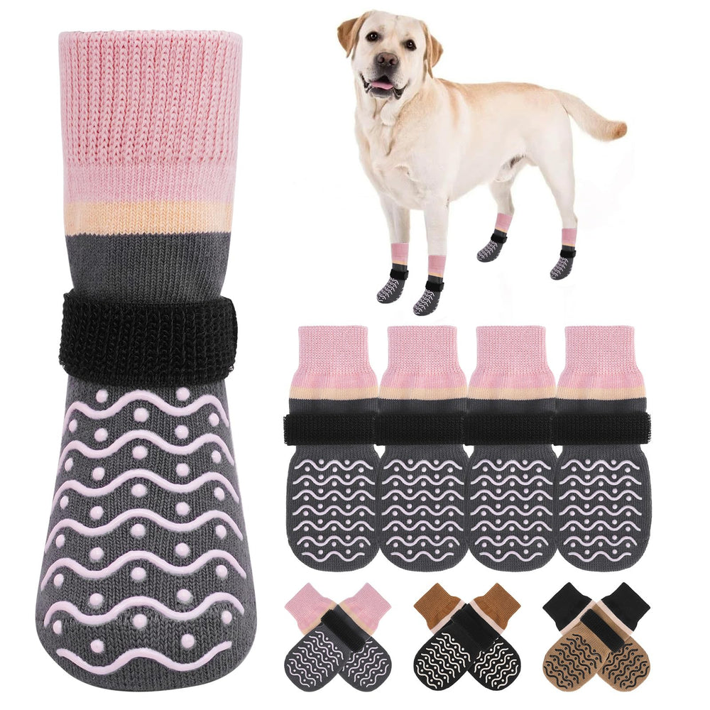 BEAUTYZOO Calcetines para perros con agarre antideslizante en suelos de madera