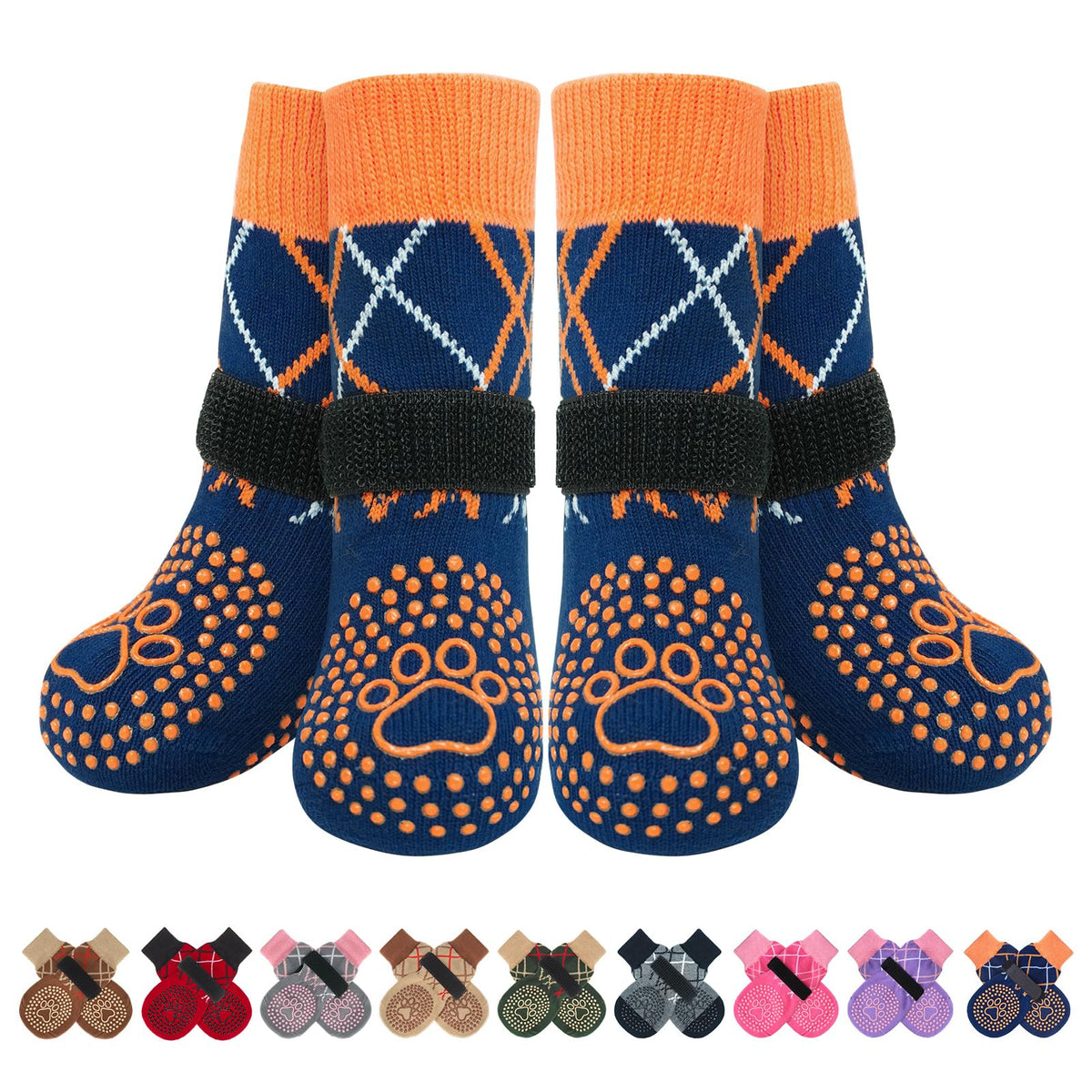 BEAUTYZOO dog socks anti-slip dots bottom for secure indoor traction