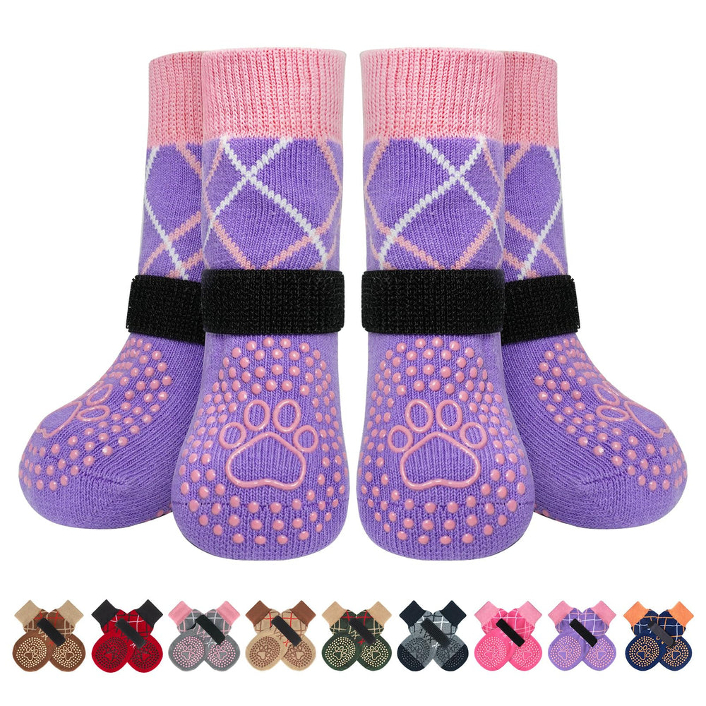 BEAUTYZOO dog socks close-up showing anti-slip dots for safer indoor traction.