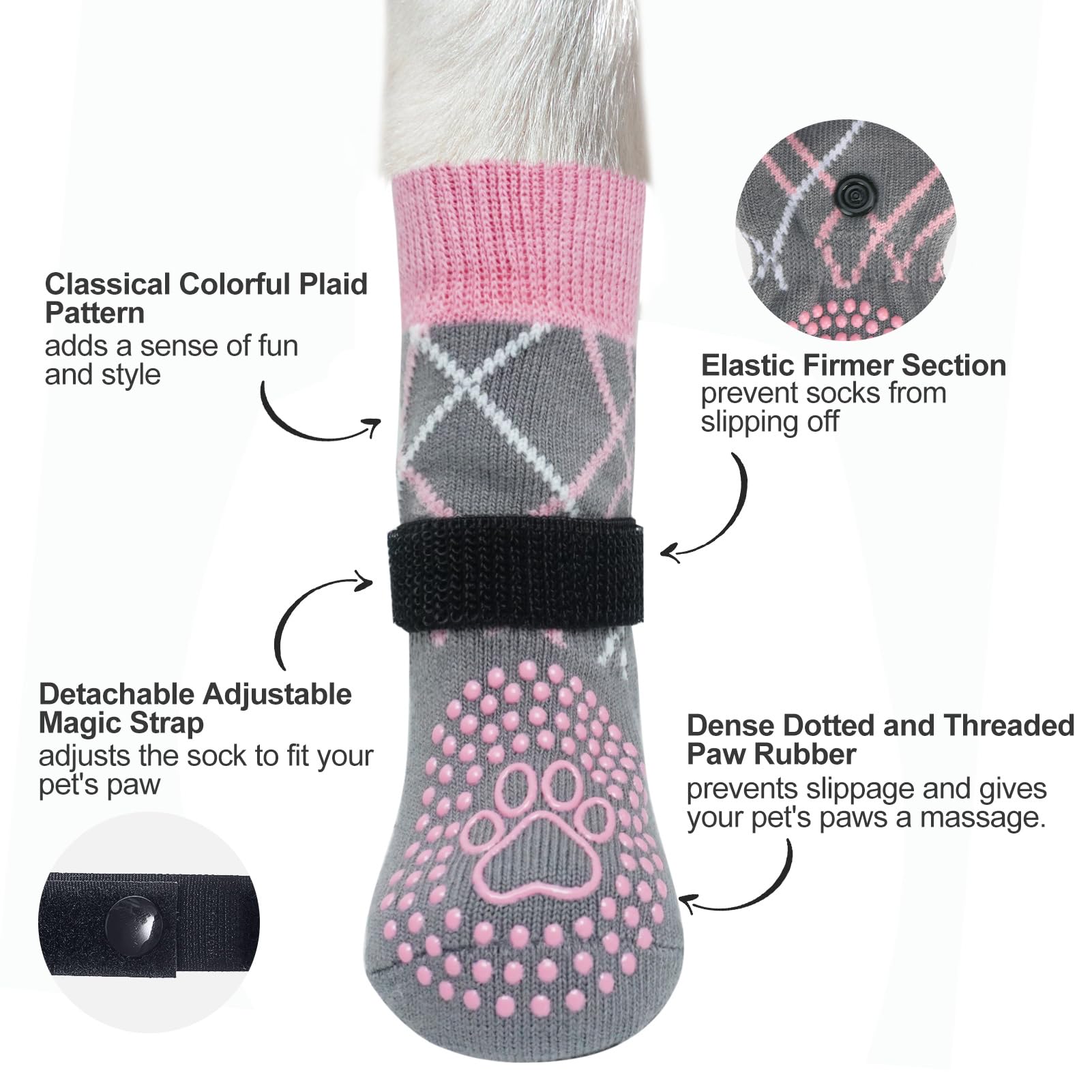 BEAUTYZOO dog socks breathable materials support comfortable wear for active dogs.