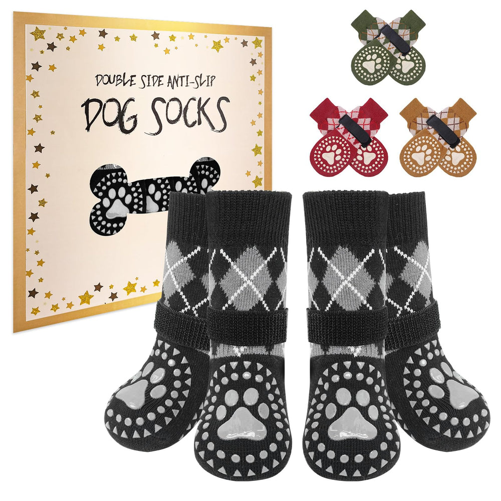 BEAUTYZOO dog socks close-up grip demonstrates anti-slip traction on smooth floors.