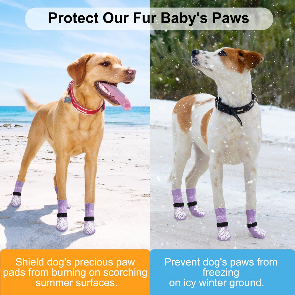 BEAUTYZOO dog socks feature double-sided grip for extended paw traction.