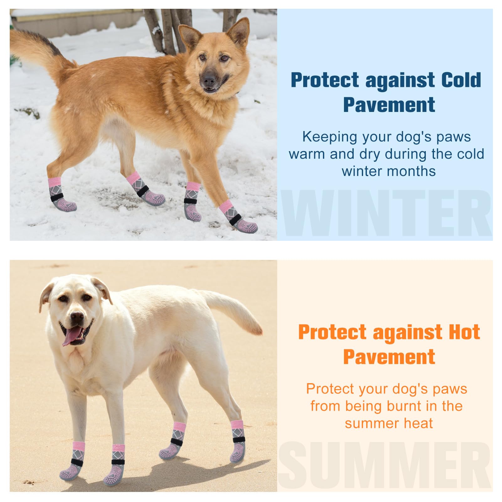 BEAUTYZOO dog socks elastic ankle band detail for secure, comfortable fit.