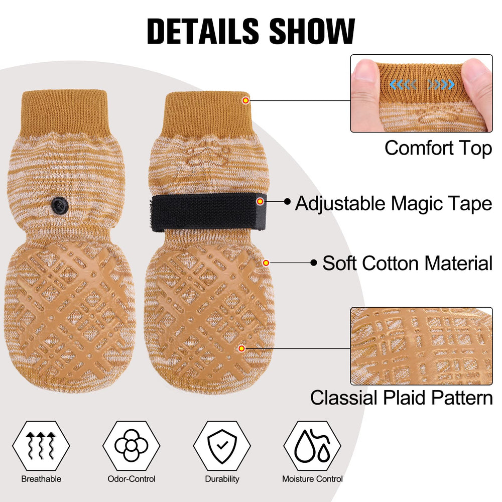 BEAUTYZOO paw protector socks show elastic rib top for secure fit.