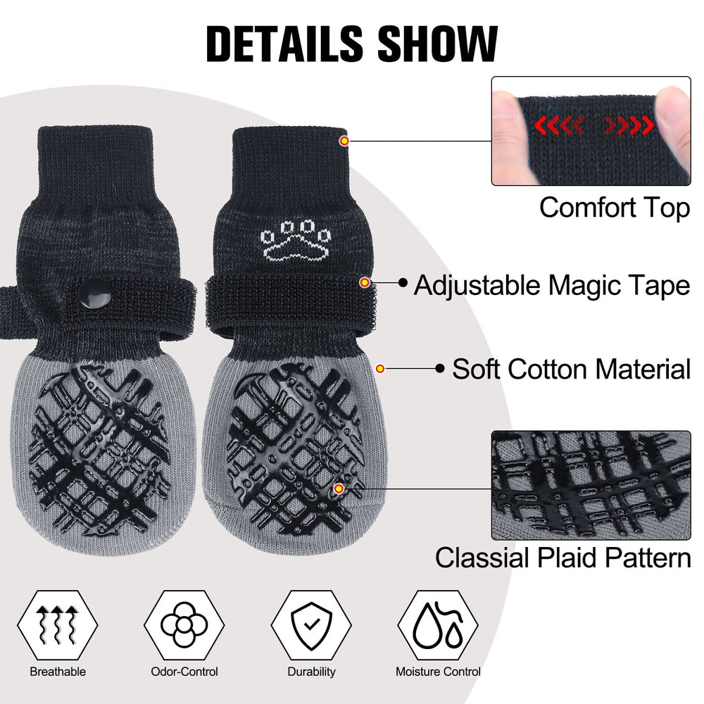 BEAUTYZOO dog socks elastic top strap ensures secure fit